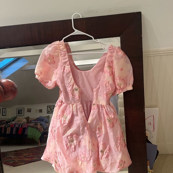 Pink floral mini dress - Picture 4 of 5